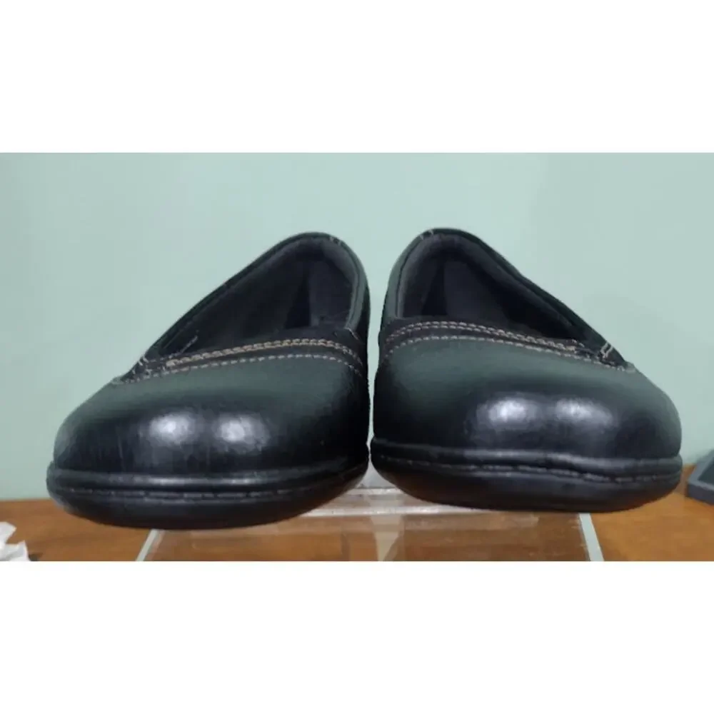 Clarks‎ Bendables Chunky Rubber Soled Slip Ons, Black, Sz 7.5